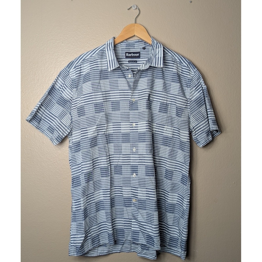 Barbour‎ Stackpole Short Sleeve Shirt Mens Button Up Regular Fit Size M